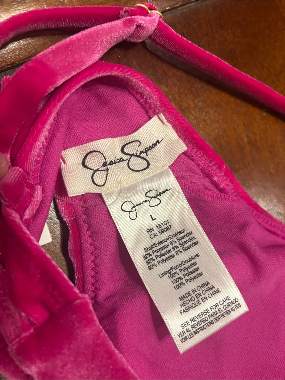 Jessica Simpson Velvet Swim Bikini Top